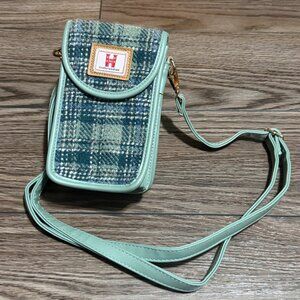 STRATHURIE Light Green Mobile Phone Crossbody Bag – Scottish Tartan Design
